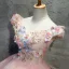 Chic / Beautiful Quinceañera Pearl Pink Prom Dresses 2020 Ball Gown Off-The-Shoulder Short Sleeve Backless Appliques Lace Sequins Beading Floor-Length / Long Ruffle Formal Dresses