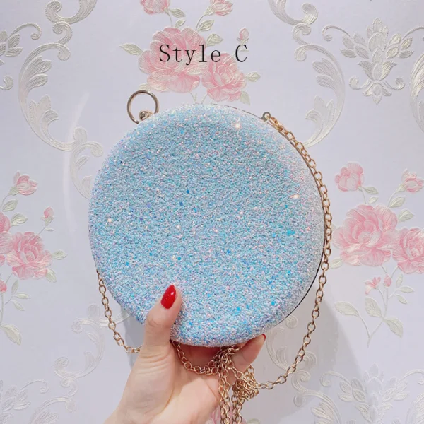 Chic / Beautiful Candy Pink Glitter Round Clutch Bags 2020