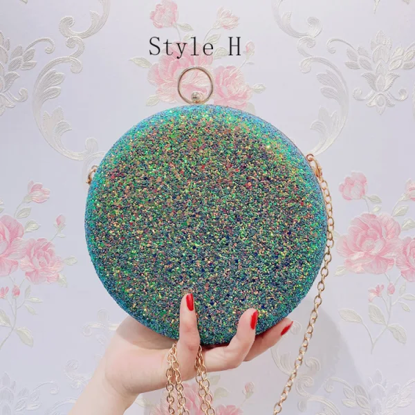 Chic / Beautiful Candy Pink Glitter Round Clutch Bags 2020