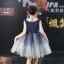 Starry Sky Navy Blue Birthday Flower Girl Dresses 2023 Ball Gown Scoop Neck Sleeveless Star Sequins Short Ruffle