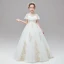 Vintage / Retro Ivory Flower Girl Dresses 2020 Ball Gown High Neck Short Sleeve Appliques Lace Sequins Floor-Length / Long Ruffle