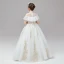 Vintage / Retro Ivory Flower Girl Dresses 2020 Ball Gown High Neck Short Sleeve Appliques Lace Sequins Floor-Length / Long Ruffle