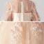 Victorian Style Champagne See-through Birthday Flower Girl Dresses 2020 Ball Gown Scoop Neck Puffy Long Sleeve Appliques Lace Star Sequins Floor-Length / Long Ruffle