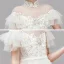Vintage / Retro Champagne Flower Girl Dresses 2020 Ball Gown See-through High Neck Short Sleeve Appliques Lace Pearl Sash Floor-Length / Long Ruffle