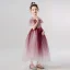 Elegant Burgundy Birthday Flower Girl Dresses 2020 Ball Gown See-through V-Neck Short Sleeve Beading Pearl Ankle Length Ruffle