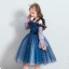 Schöne Königliches Blau Geburtstag Blumenmädchenkleider 2020 Ballkleid Off Shoulder Geschwollenes Lange Ärmel Star Pailletten Kurze Rüschen