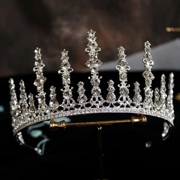 Klassisk Gull Rhinestone Har Tilbehor 2020 Metall Tiara Bryllup Tilbehør