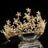 Charming Gold Bridal Jewelry 2020 Alloy Rhinestone Flower Beading Tiara Earrings Wedding Accessories