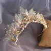 Flower Fairy Gold Butterfly Bridal Hair Accessories 2020 Alloy Pearl Rhinestone Tiara Wedding Accessories