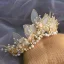 Blomma Fe Guld Fjäril Brud Huvudbonad 2020 Legering Pärla Rhinestone Tiara Bröllop Tillbehör