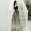 Chic / Belle Noire Robe De Soirée 2020 Princesse De l'épaule Manches Courtes Étoile Brodé Paillettes Longue Volants Robe De Ceremonie