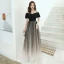Chic / Belle Noire Robe De Soirée 2020 Princesse De l'épaule Manches Courtes Étoile Brodé Paillettes Longue Volants Robe De Ceremonie