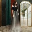 Chic / Belle Noire Robe De Soirée 2020 Princesse De l'épaule Manches Courtes Étoile Brodé Paillettes Longue Volants Robe De Ceremonie
