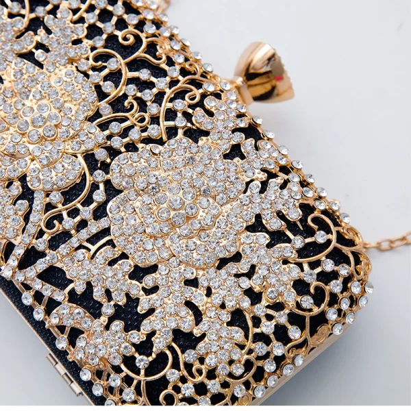 Chic / Beautiful Champagne Beading Rhinestone Square Clutch Bags 2020