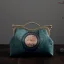 Chinese Stijl Vintage Groen Handtassen 2020 Metaal Het Drukken Bloem Polyester