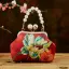 Vintage Chinese Stijl Donkergroen Handtassen 2020 Metaal Het Drukken Bloem Polyester