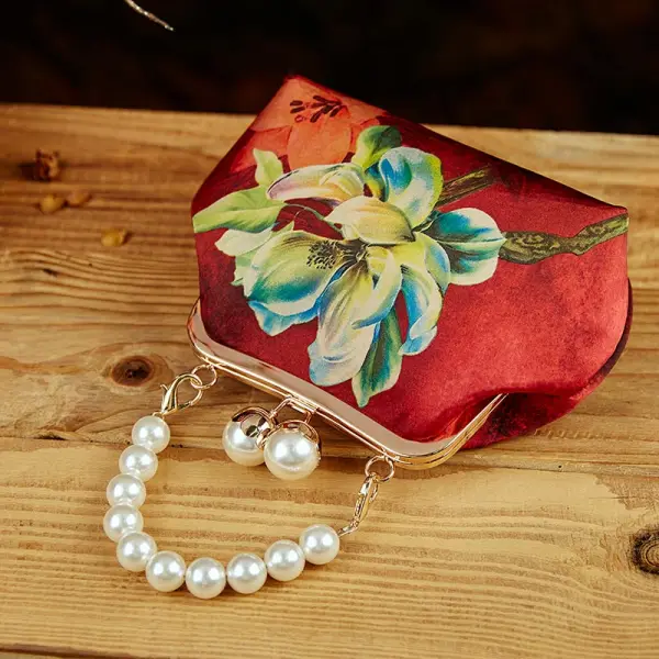 Vintage / Retro Chinese style Dark Green Clutch Bags 2020 Metal Printing Flower Polyester