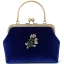 Chinese style Vintage / Retro Royal Blue Velour Beading Square Clutch Bags 2020