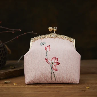 Chinese Style Pearl Pink Embroidered Flower Square Clutch Bags 2020