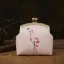 Style Chinois Perle Rose Brodé Fleur Carrés Pochette 2020