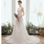 Illusion Ivoire Chiffon Été La Mariée Robe De Mariée 2020 Princesse Encolure Dégagée Sans Manches Appliques En Dentelle Perlage Tribunal Train Volants