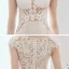 Illusion Ivoire Chiffon Été La Mariée Robe De Mariée 2020 Princesse Encolure Dégagée Sans Manches Appliques En Dentelle Perlage Tribunal Train Volants