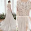 Illusion Ivoire Chiffon Été La Mariée Robe De Mariée 2020 Princesse Encolure Dégagée Sans Manches Appliques En Dentelle Perlage Tribunal Train Volants