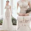 Illusion Ivoire Chiffon Été La Mariée Robe De Mariée 2020 Princesse Encolure Dégagée Sans Manches Appliques En Dentelle Perlage Tribunal Train Volants