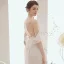 Elegant Ivory Evening Dresses  2020 Trumpet / Mermaid Pearl Halter Short Sleeve Sweep Train Ruffle Backless Formal Dresses