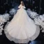 Victorian Style Champagne Bridal Wedding Dresses 2020 Ball Gown Off-The-Shoulder Puffy 1/2 Sleeves Backless Appliques Lace Beading Glitter Tulle Cathedral Train Ruffle