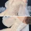 Victorian Style Champagne Bridal Wedding Dresses 2020 Ball Gown Off-The-Shoulder Puffy 1/2 Sleeves Backless Appliques Lace Beading Glitter Tulle Cathedral Train Ruffle