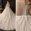Victorian Style Champagne Bridal Wedding Dresses 2020 Ball Gown Off-The-Shoulder Puffy Long Sleeve Backless Appliques Sequins Beading Glitter Tulle Cathedral Train Ruffle