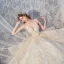 Romantic Champagne Bridal Wedding Dresses 2020 Ball Gown Spaghetti Straps Sleeveless Backless Leaf Appliques Lace Sequins Beading Cathedral Train Ruffle