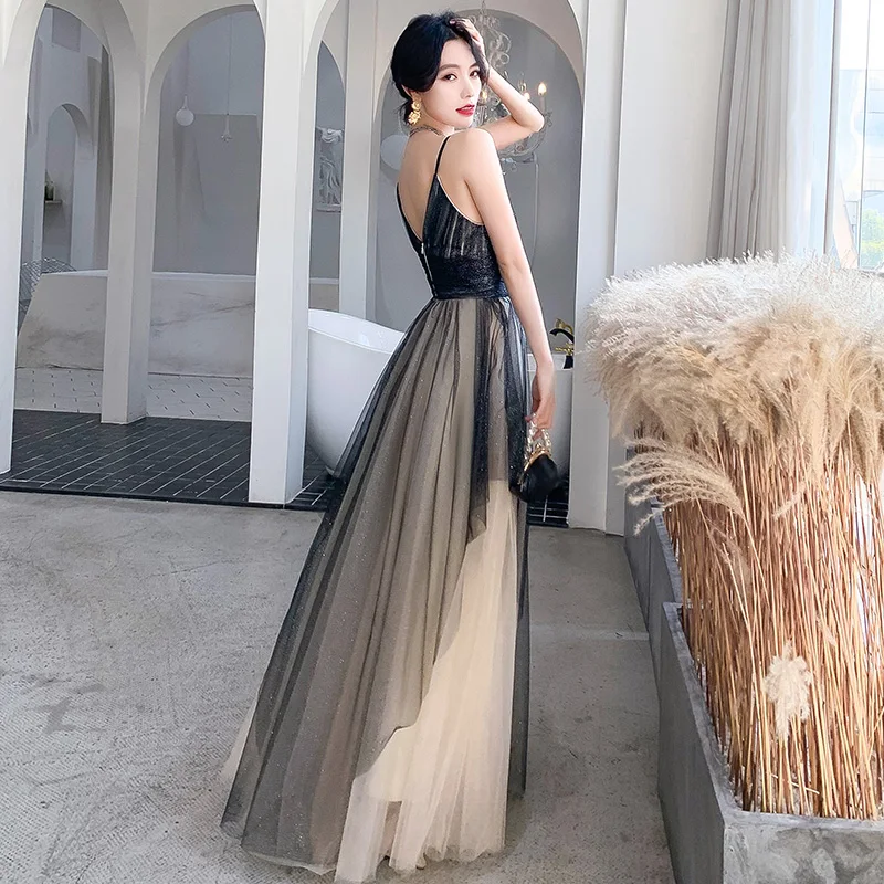 blue dress for baby girl Lace-Up Long Sweetheart Satin Prom Dress with Corset Black / 6 main image 0