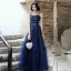 Elegante Königliches Blau Abendkleider 2020 A Linie Spaghettiträger Ärmellos Pailletten Glanz Tülle Lange Rüschen Rückenfreies Festliche Kleider