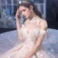 Vintage / Retro Ivory Bridal Wedding Dresses 2020 Ball Gown High Neck Short Sleeve Backless Appliques Lace Beading Glitter Tulle Cathedral Train Ruffle