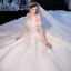 Chic / Belle Ivoire La Mariée Robe De Mariée 2020 Robe Boule De l'épaule Manches Courtes Dos Nu Appliques En Dentelle Perlage Glitter Tulle Cathedral Train Volants