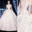 Chic / Belle Ivoire La Mariée Robe De Mariée 2020 Robe Boule De l'épaule Manches Courtes Dos Nu Appliques En Dentelle Perlage Glitter Tulle Cathedral Train Volants