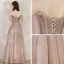 Chic / Belle Rougissant Rose Robe De Soirée 2020 Princesse Bretelles Spaghetti Manches Courtes Longue Volants Dos Nu Robe De Ceremonie