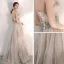 Stilig Champagne Selskapskjoler 2020 Prinsesse Kjæreste Uten Ermer Appliques Beading Paljetter Glitter Tyll Lange Buste Ryggløse Formelle Kjoler