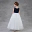 Two Tone Black White Flower Girl Dresses 2020 A-Line / Princess Scoop Neck Sleeveless Floor-Length / Long Ruffle