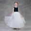 Two Tone Black White Flower Girl Dresses 2020 A-Line / Princess Scoop Neck Sleeveless Floor-Length / Long Ruffle