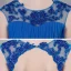 Chic / Beautiful Royal Blue Chiffon Flower Girl Dresses 2020 A-Line / Princess Scoop Neck Backless Sleeveless Appliques Lace Sequins Beading Floor-Length / Long Ruffle