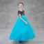 Chic / Beautiful Jade Green Birthday Flower Girl Dresses 2020 Empire Scoop Neck Short Sleeve Sequins Floor-Length / Long Ruffle