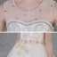 Elegant Champagne Birthday Flower Girl Dresses 2020 Ball Gown See-through Scoop Neck Sleeveless Backless Appliques Flower Rhinestone Beading Pearl Sweep Train Ruffle