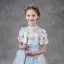 Flower Fairy Sky Blue Birthday Flower Girl Dresses 2020 A-Line / Princess See-through Scoop Neck Short Sleeve Sash Appliques Flower Rhinestone Floor-Length / Long Ruffle