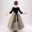 Two Tone Black Brown Birthday Flower Girl Dresses 2020 Ball Gown Scoop Neck 1/2 Sleeves Glitter Polyester Rhinestone Sash Floor-Length / Long