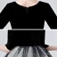 Elegant Black Gradient-Color White Birthday Flower Girl Dresses 2020 Ball Gown Scoop Neck 1/2 Sleeves Star Sequins Ankle Length Ruffle
