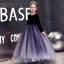 Élégant Violet Velour Hiver Anniversaire Robe Ceremonie Fille 2020 Princesse Encolure Dégagée Manches Longues Glitter Tulle Longue Volants
