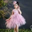 Mode Blanche Transparentes Anniversaire Robe Ceremonie Fille 2020 Robe Boule Encolure Dégagée Sans Manches Perlage Asymétrique Volants en Cascade
